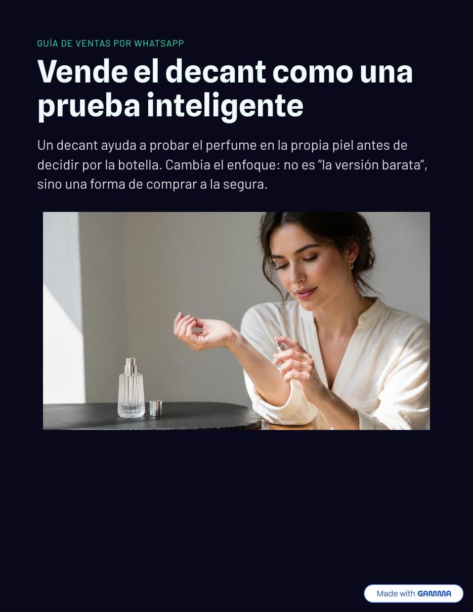 Portada de la guía Vende el decant como una prueba inteligente